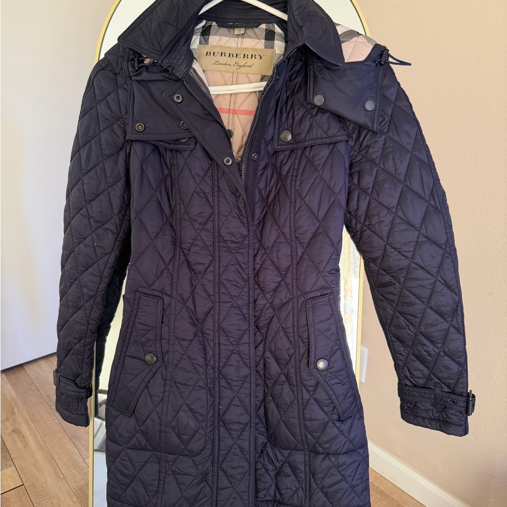Burberry Women's Quilted Black Trench Coat